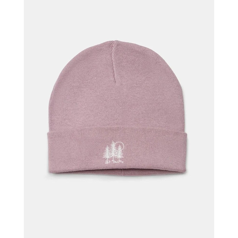 Tentree Golden Forest Kurt Beanie Pink Organic Cotton Embroidered Trees Cuffed H